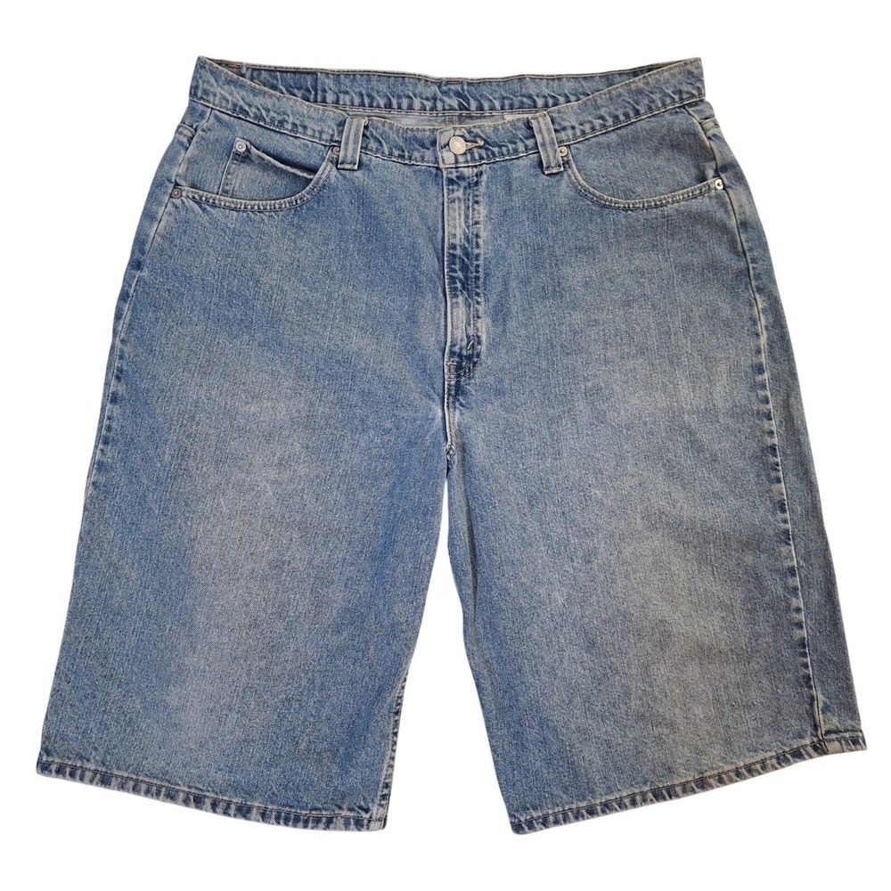 Vintage 90s Levis L2 Baggy Fit Denim Shorts Mens 40 Blue Light Wash